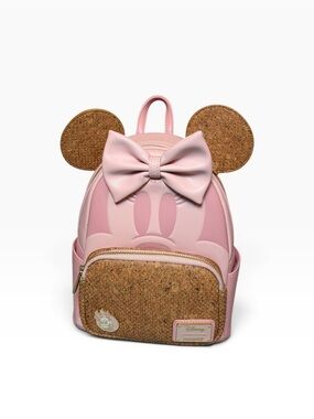 Loungefly Disney Pink Minnie Mouse Cosplay Corkboard Pin Collector Mini Backpack